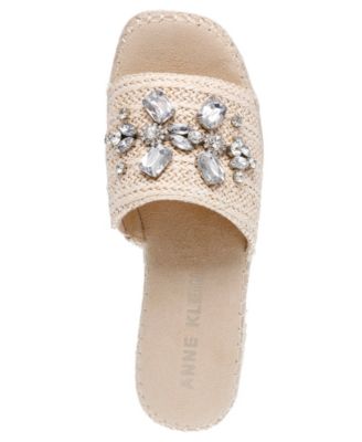 Women's Crystal Espadrille Wedge Sandals