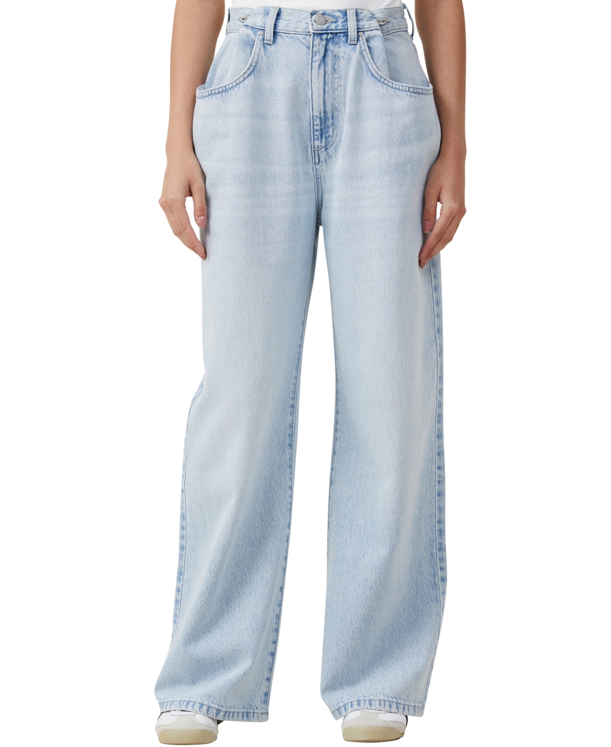 Shop Cotton On Women's Adjustable Wide Jeans In Crystal Blue