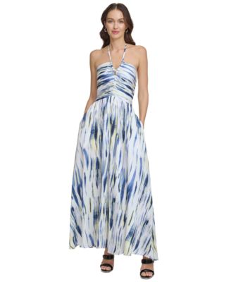 DKNY - Women's Strappy Printed Maxi Dress