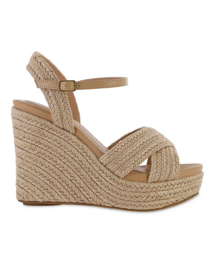 MIA Women's Alouette Wedge Sandals - Tan/Beige (SIZE: 8W)