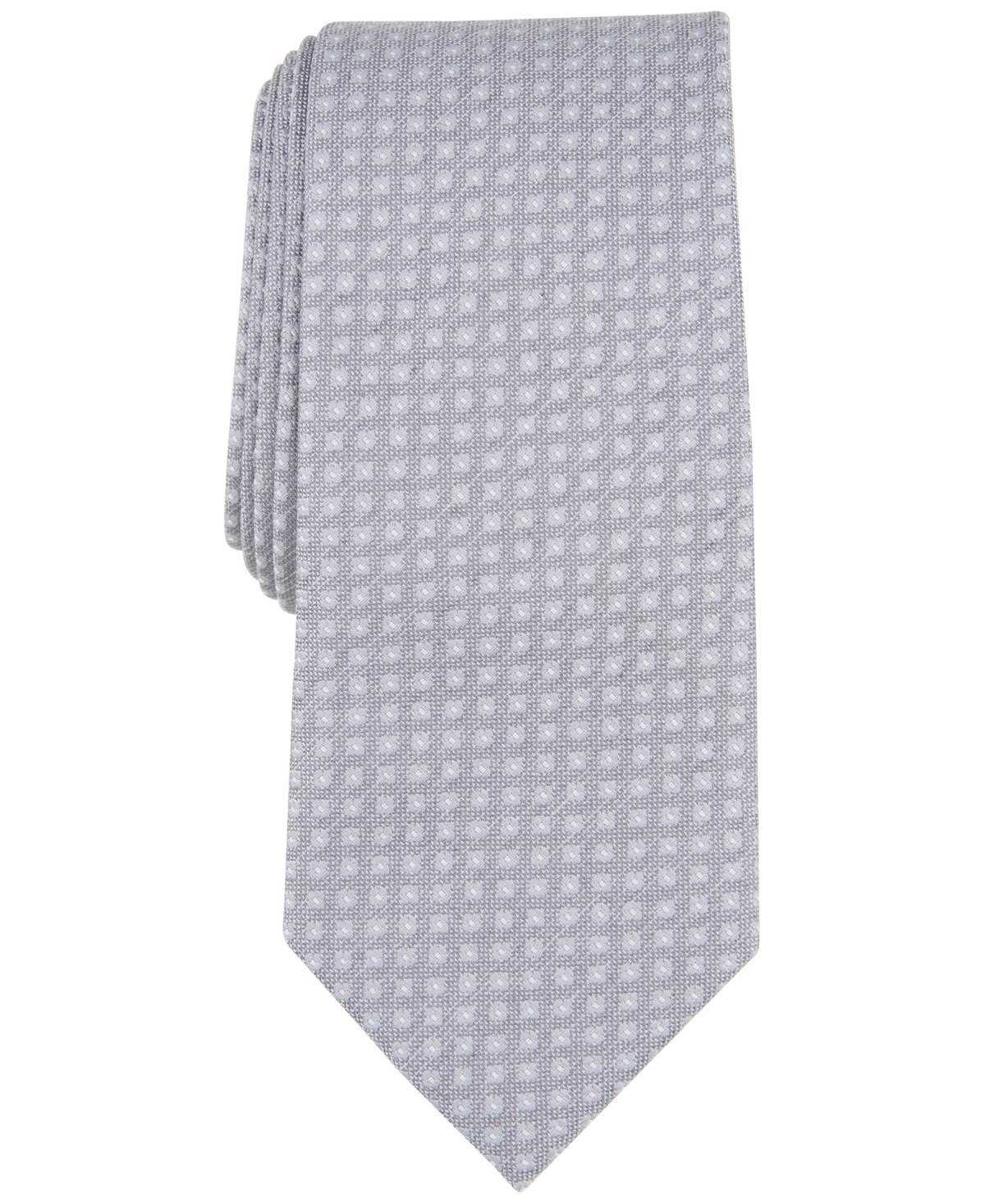 Alfani Men's Hazel Square Tie, Created For Macy's In Silver