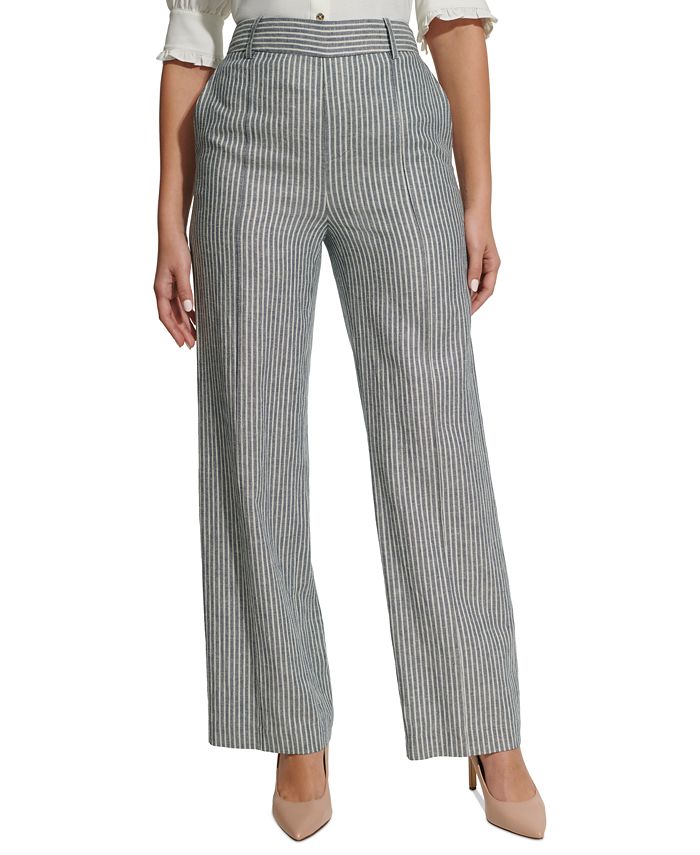 Tommy Hilfiger Women s Striped Wilde Leg Pants Macy s