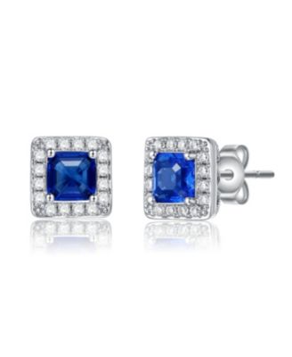 Dainty Everyday Wear Halo CZ Square Mini Stud Earrings