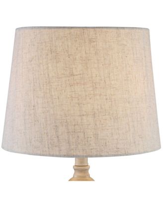 Claude Rustic Farmhouse Accent Table Lamps 21" High Set of 2 Beige Washed Linen Drum Shade for Bedroom Living Room Bedside Nightstand