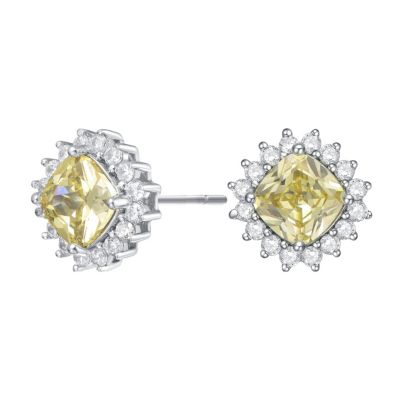 Classy Halo Square Stud Earrings
