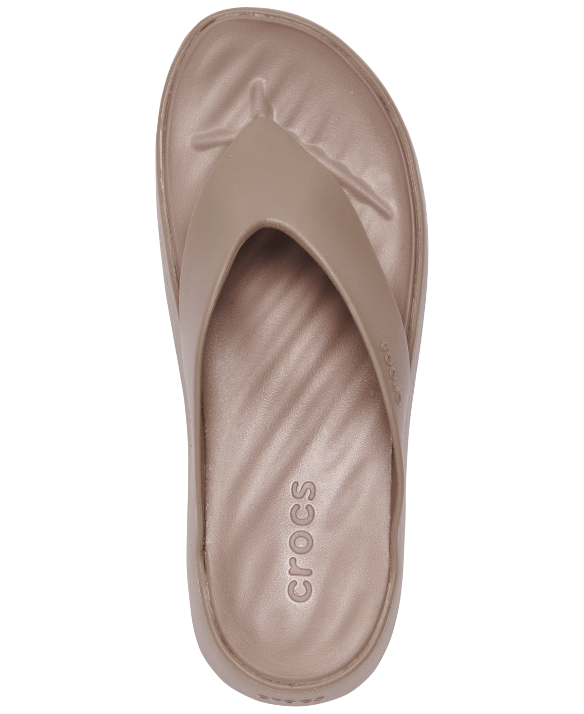 Shop Crocs Women's Getaway Platform Casual Flip-flop Sandals From Finish Line In Latte