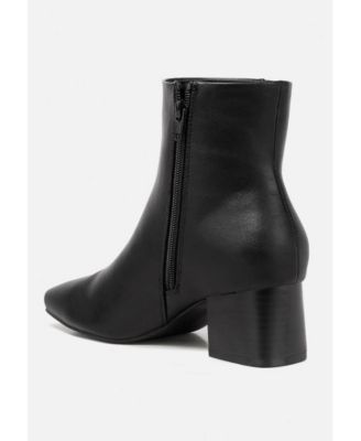 Womens davia leather square toe ankle boots