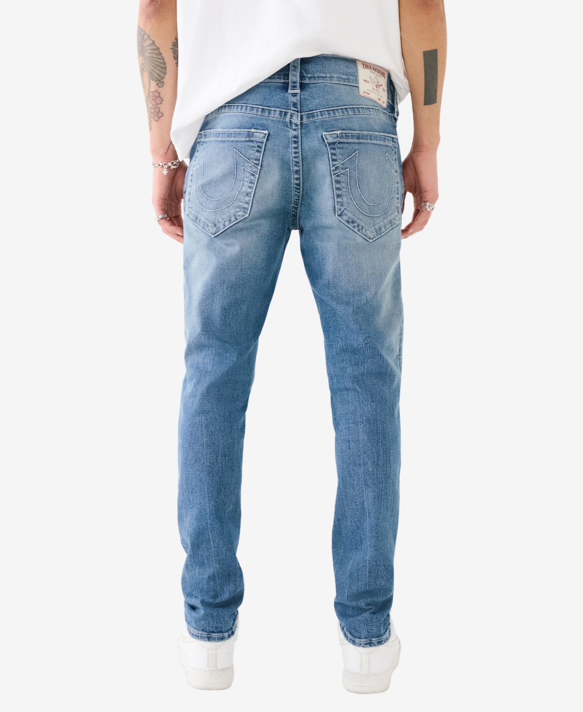 Shop True Religion Men's Matt Ultra Skinny Moto Jeans In Bond St Medium Wash With Rips