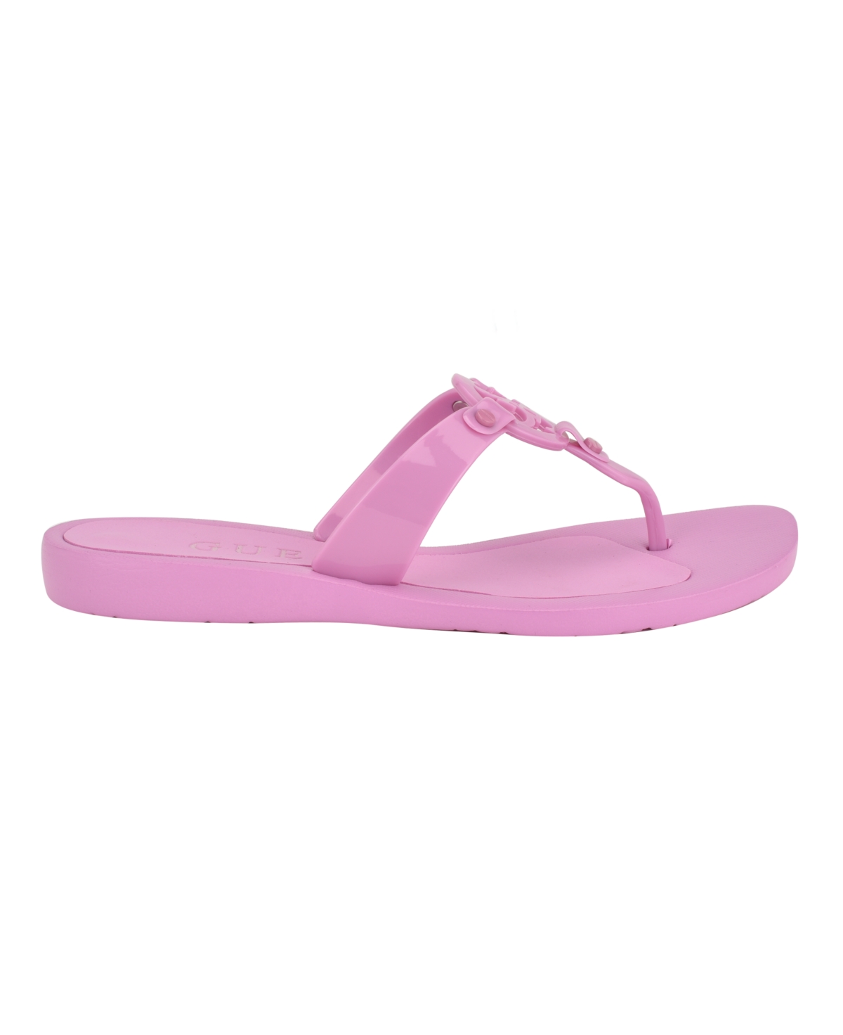 Guess Women's Tyana Eva Flex Bottom Logo Thong Sandals - Pink- Manmade