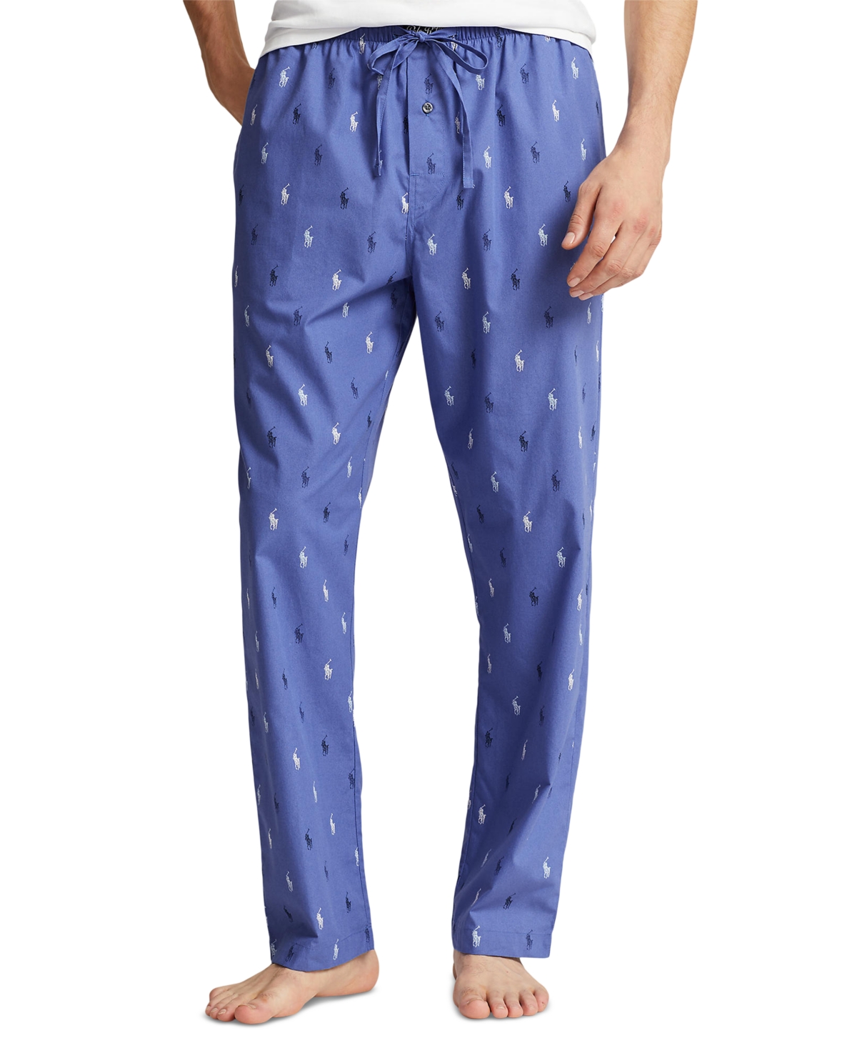 Shop Polo Ralph Lauren Men's Slim-fit Printed Pajama Pants In Liberty,cruise Navy  White Aopp