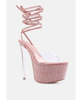 Sugar Mom Strappy Diamante Platform High Heels