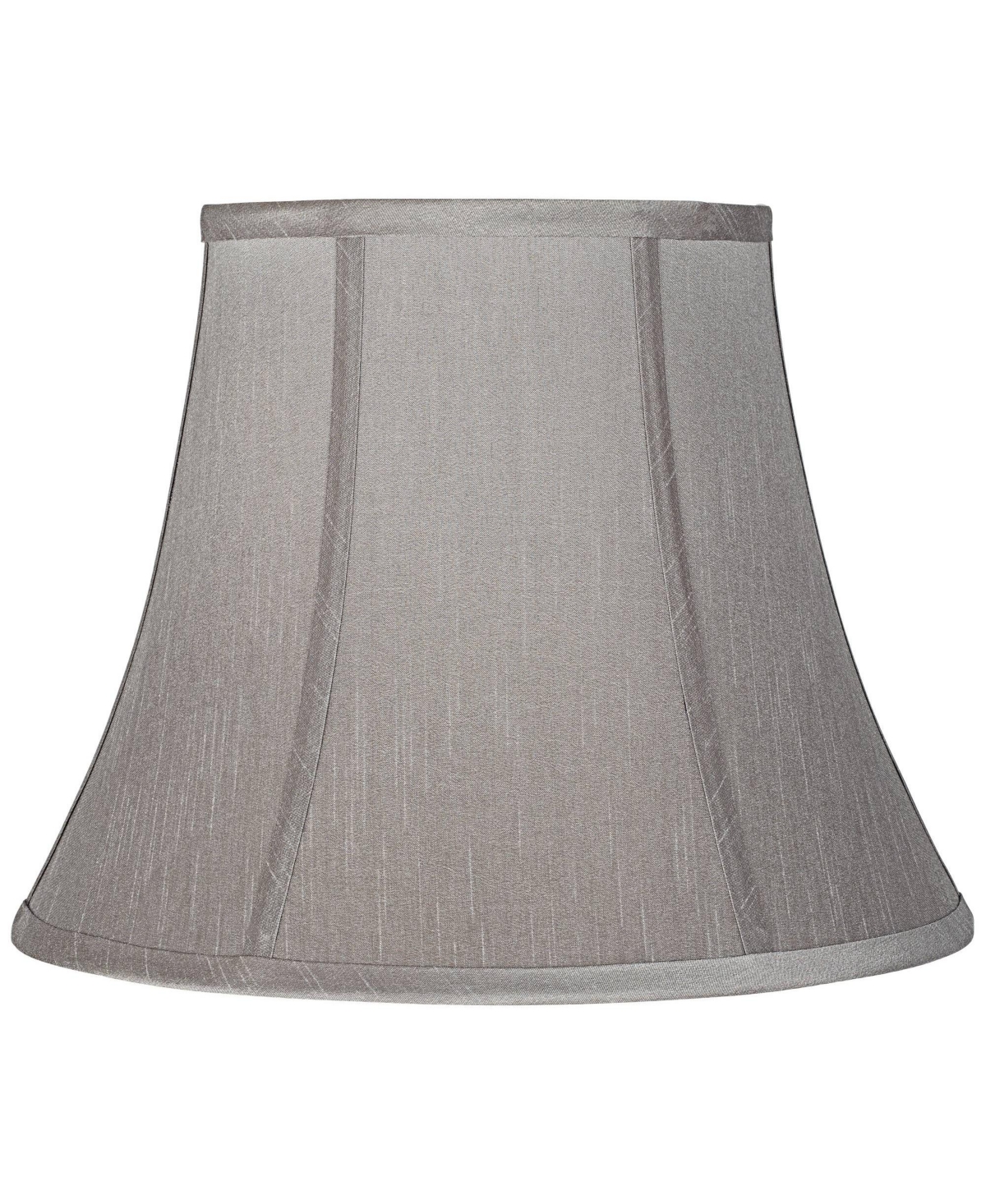 Springcrest Pewter Gray Medium Bell Lamp Shade 8" Top X 14" Bottom X 11" Slant X 10.5" High (spider) Replacement In Grey