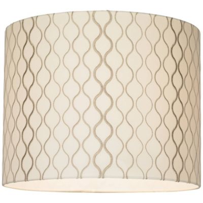 Embroidered Hourglass Medium Lamp Shade 14" Top x 14" Bottom x 11" High (Spider) Replacement with Harp and Finial