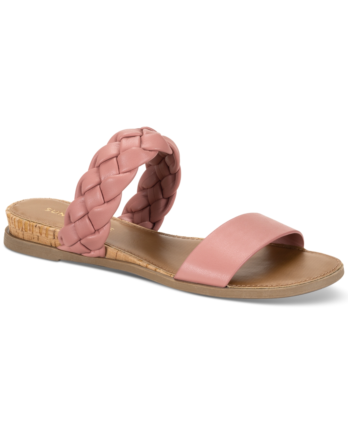 Sun + Stone Women's Easten Double Band Slide Flat Sandals, Created For Macy's In Peony Woven
