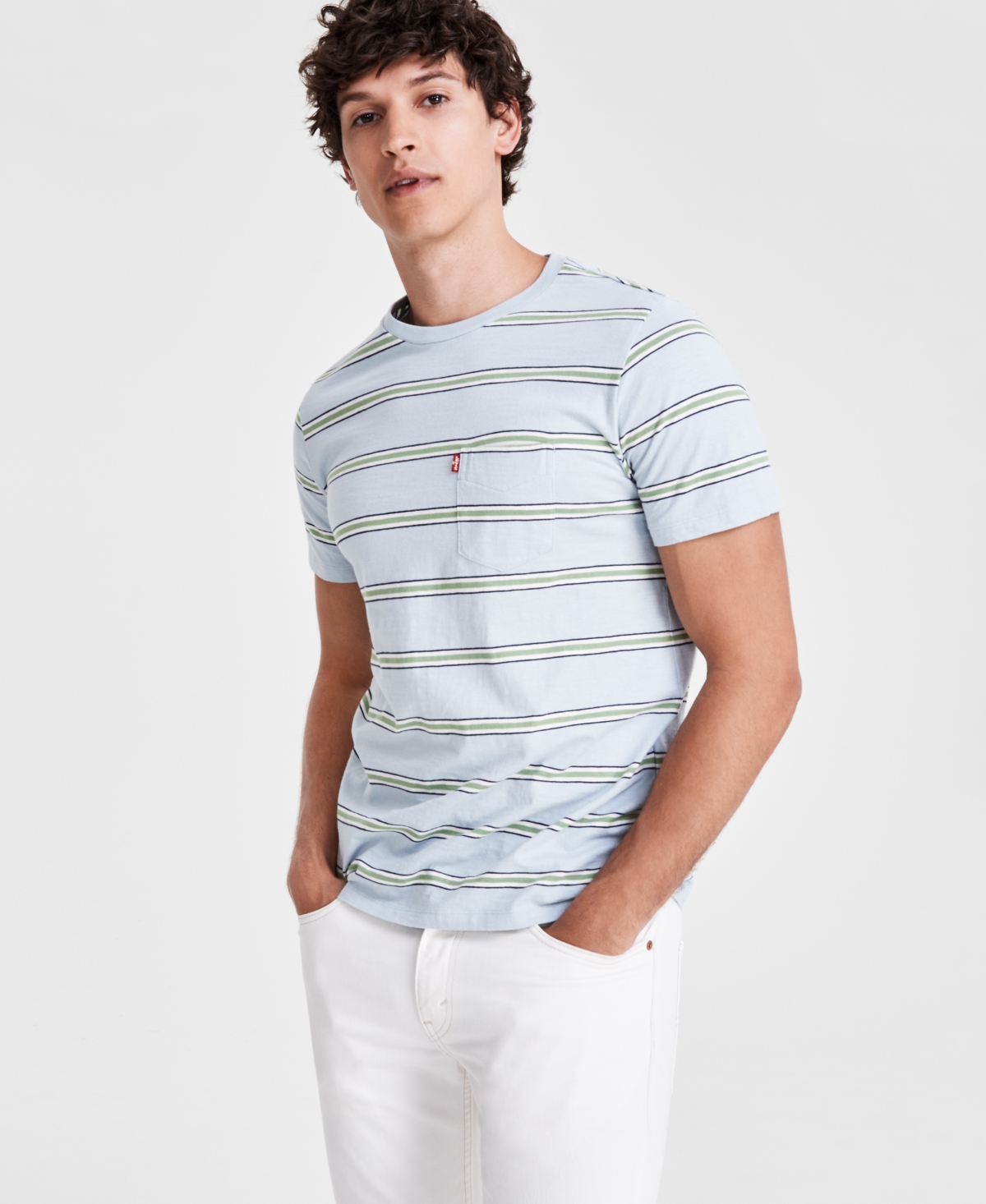 Levi's Men's Classic-fit Stripe Pocket T-shirt In Off Trail