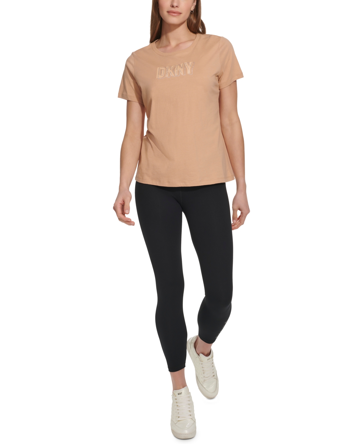 Dkny Sport Women's Cotton Embellished-Logo T-Shirt