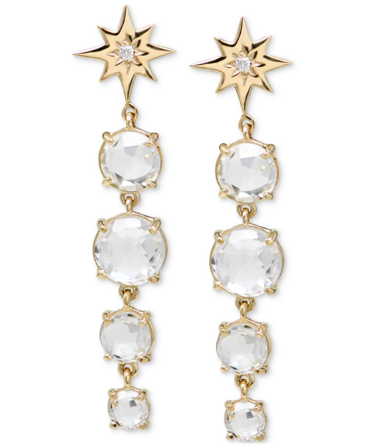 White Topaz (4-5/8 ct. t.w.) & Diamond Accent Drop Earrings in 14k Gold - White Topaz