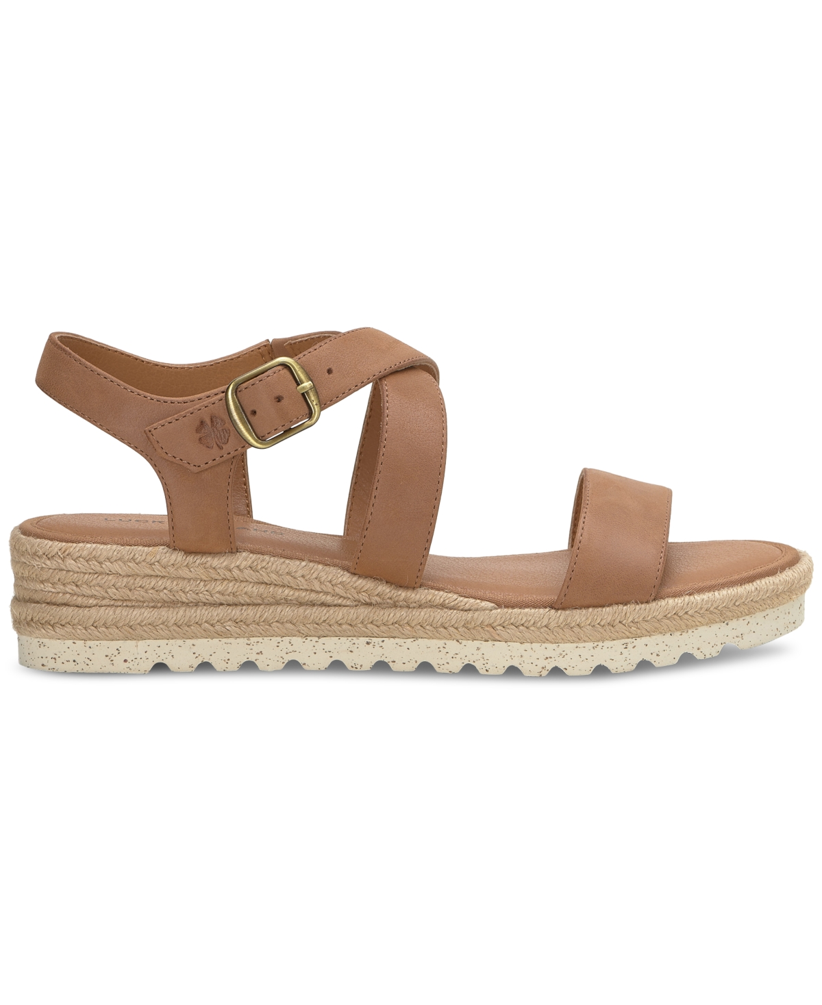 Shop Lucky Brand Women's Trianna Strappy Espadrille Wedge Sandals In Rose Red Leather