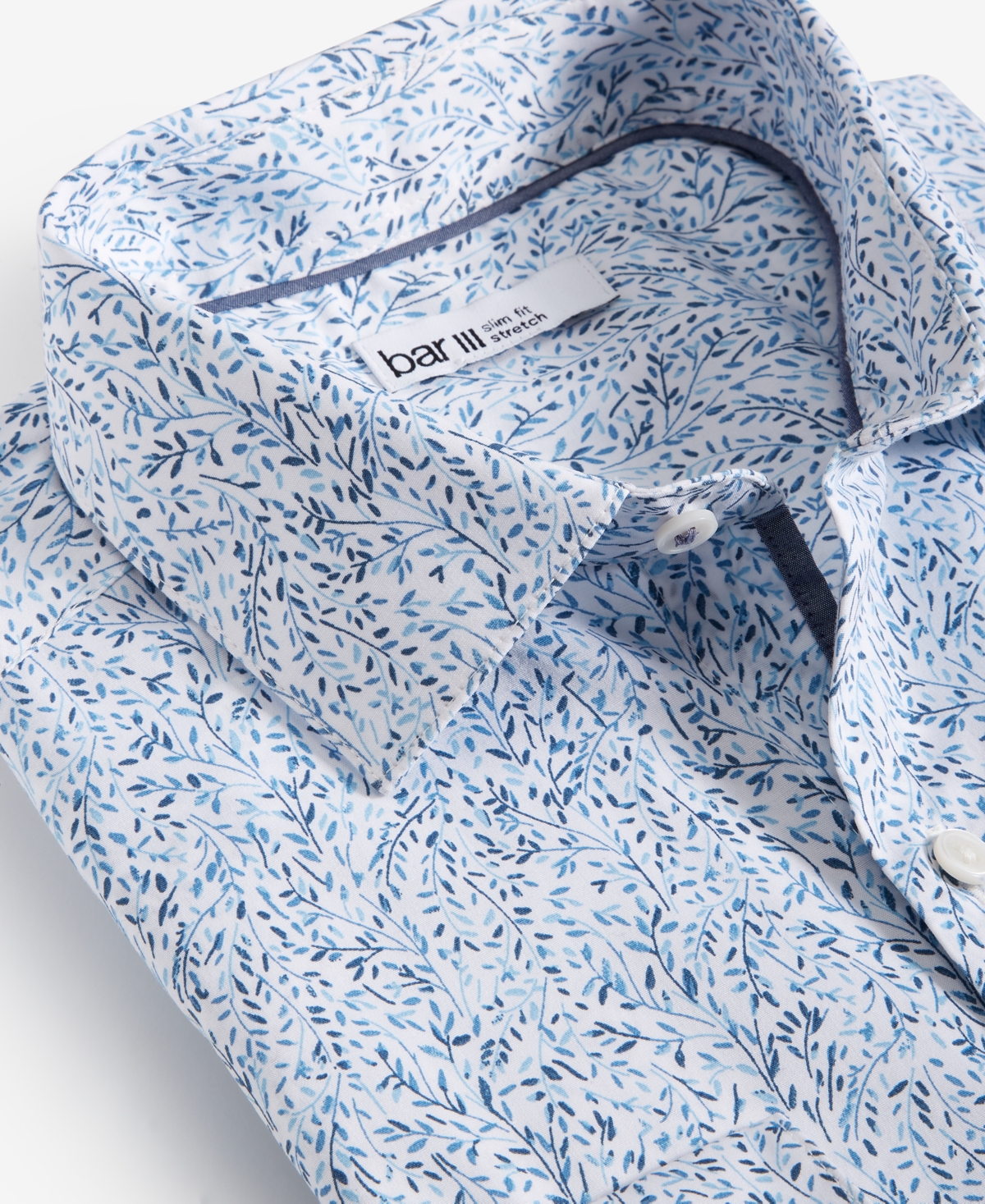 Bar Iii Men's Slim-Fit Contrast Vine Dress Shirt, Created for Macy's