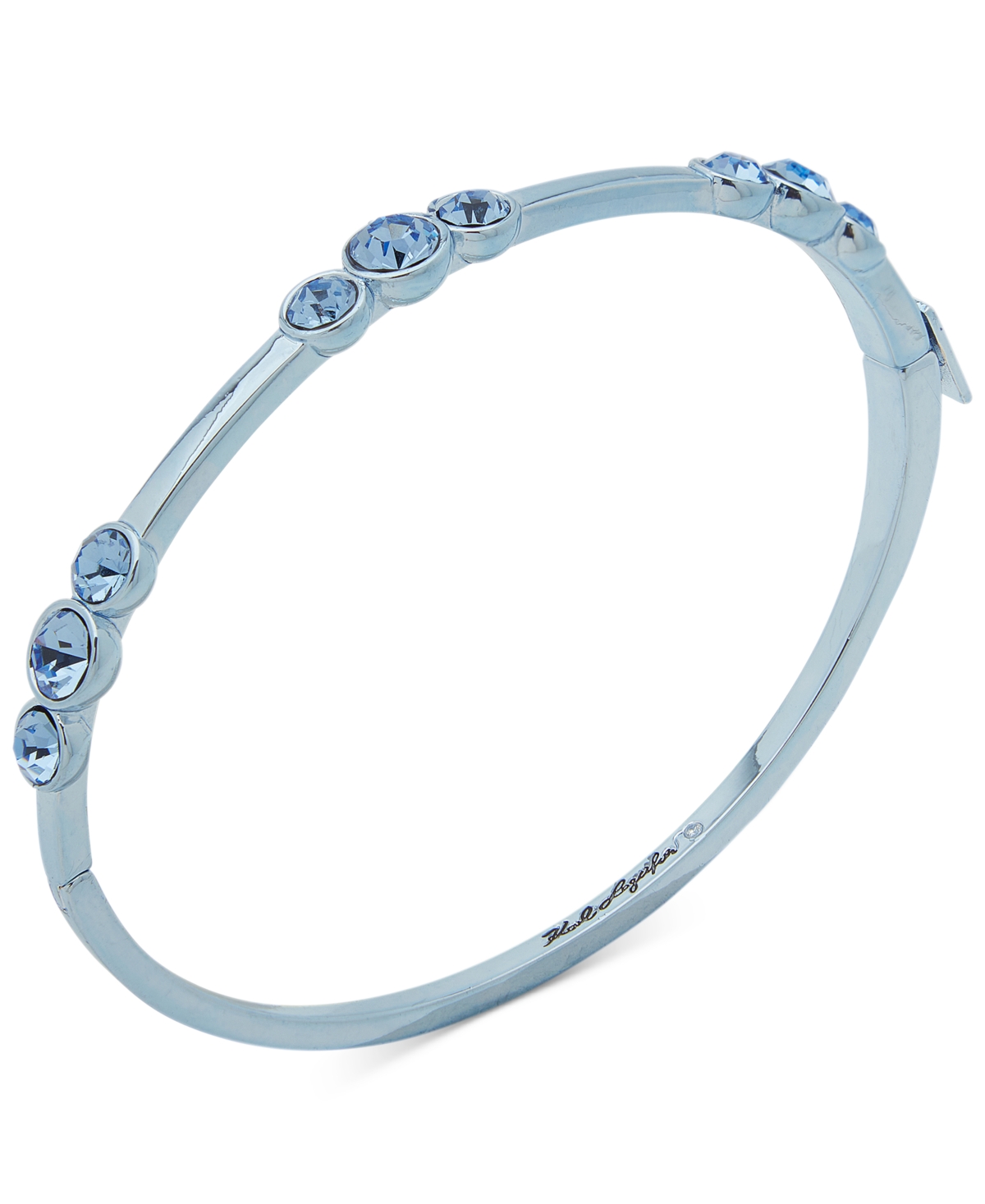 Blue-Tone Crystal Bangle Bracelet - Blue