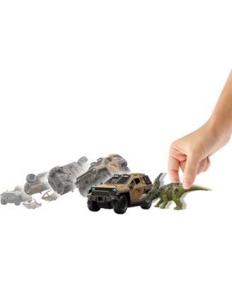 Truck and Dinosaur Action Figure Toy with Flipping Feature