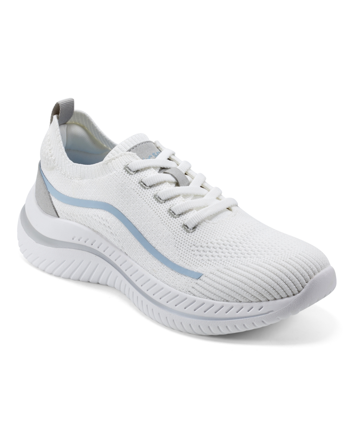 Shop Easy Spirit Women's Gage Lace-up Casual Round Toe Sneakers In White,gray,blue