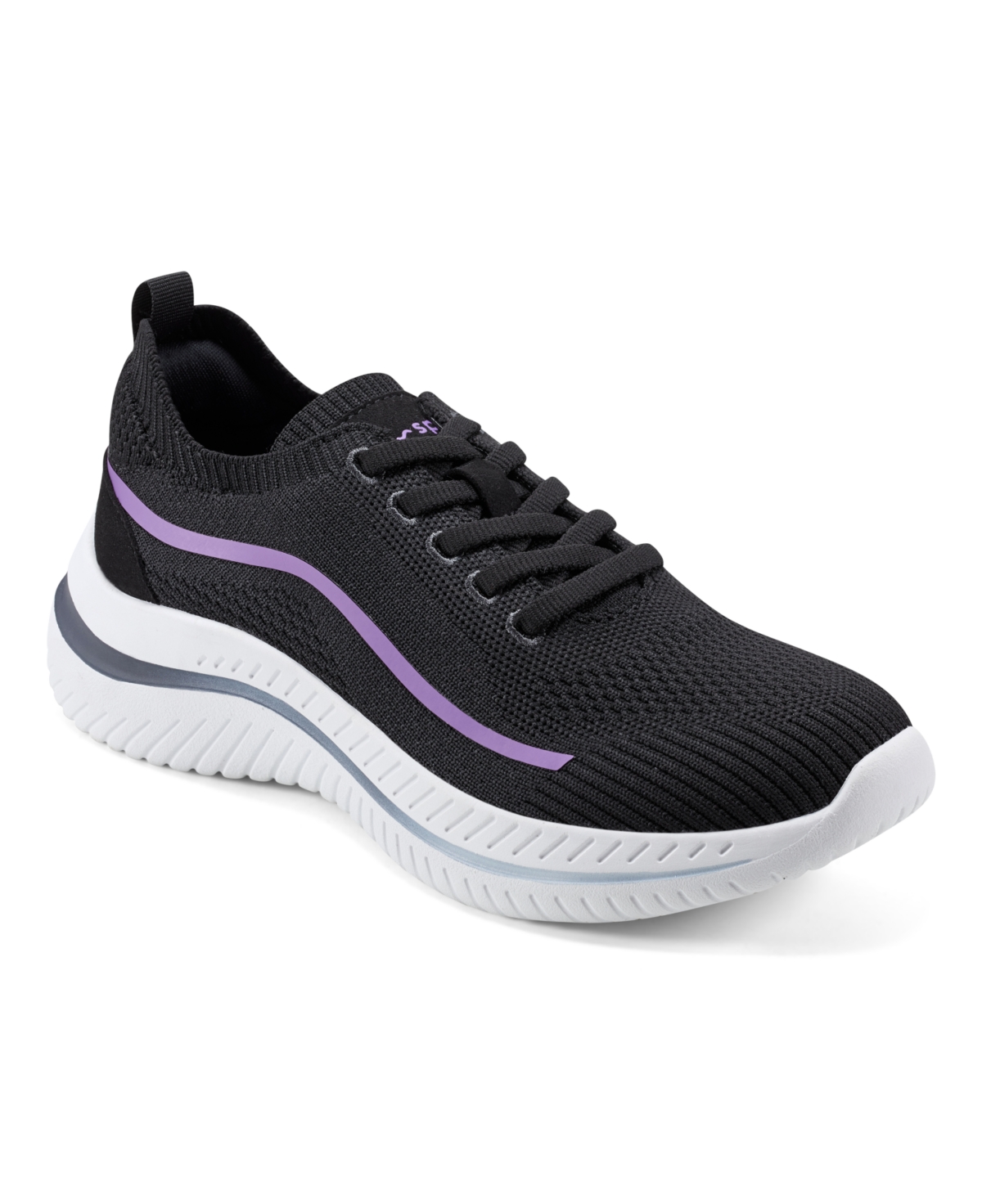 Shop Easy Spirit Women's Gage Lace-up Casual Round Toe Sneakers In Black,purple