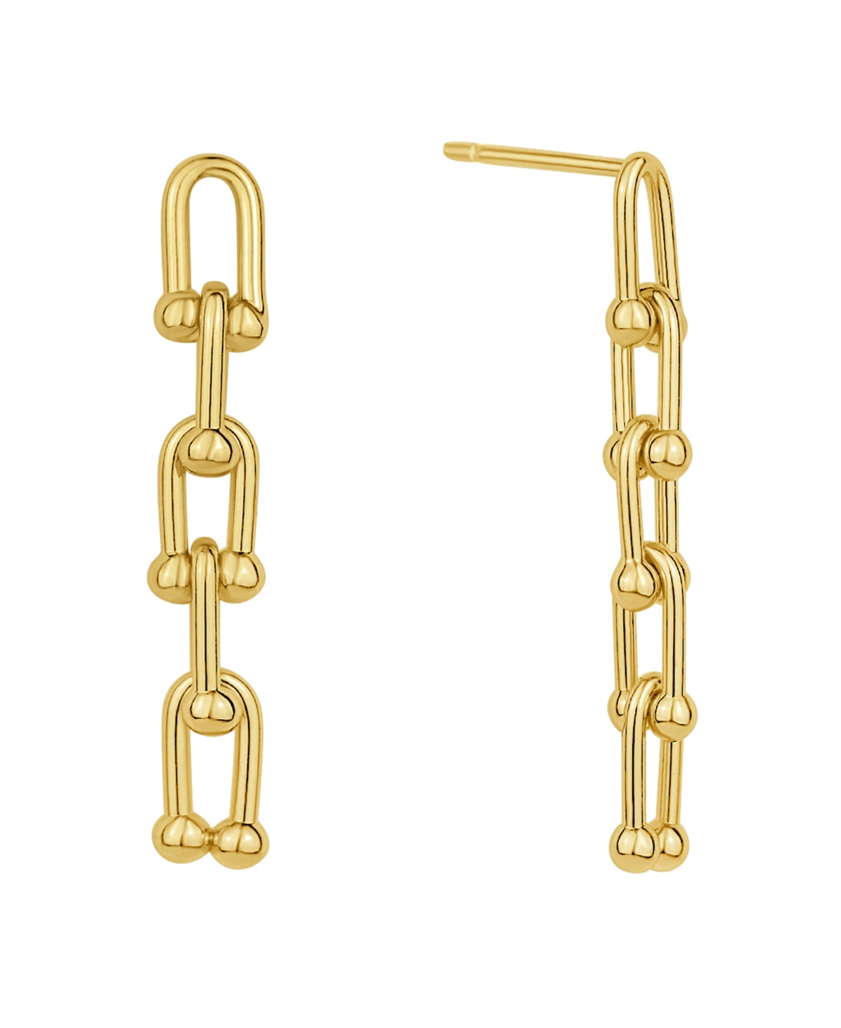 Drop 18K Gold Plated or Silver Plated Link Earring - Gold