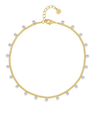 Silver Plated and 18K Gold Plated Ball Anklet