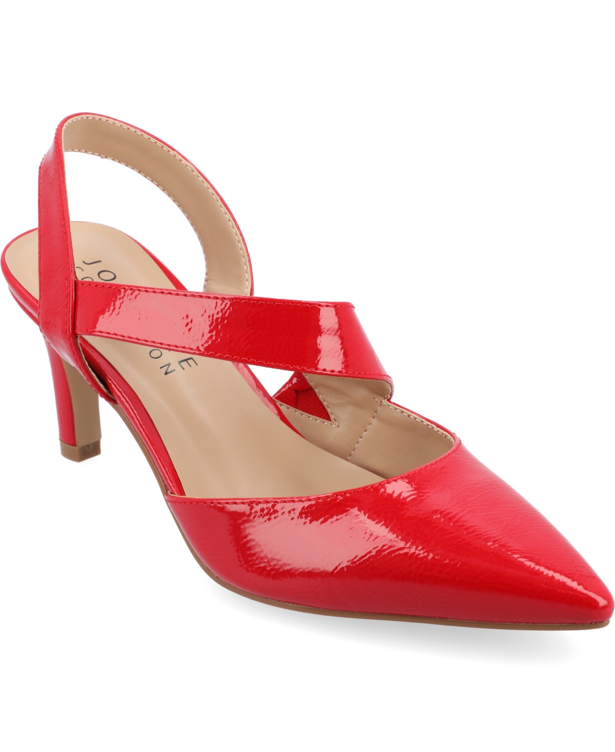 Shop Journee Collection Women's Scarlett Asymmetrical Pointed Toe Pumps In Red