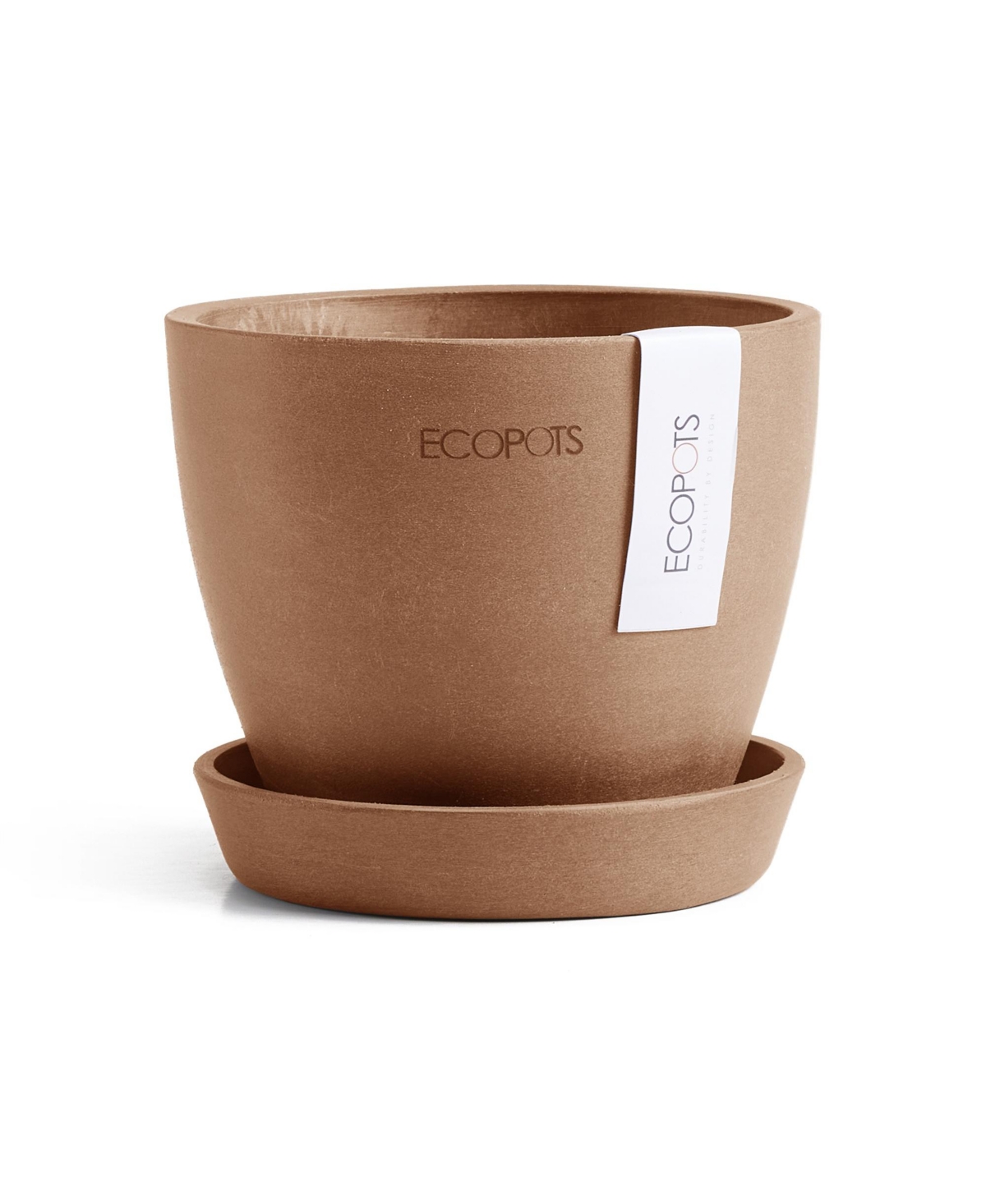 Eco pots Antwerp Indoor and Outdoor Planter with Saucer, 4.5in - Terracotta