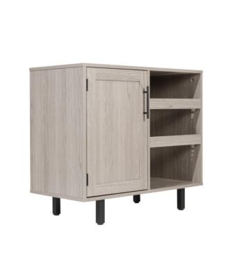 Aloise Bar And Sideboard With Storage Cabinet, Hanging Stemware Holders And Bottle Storage