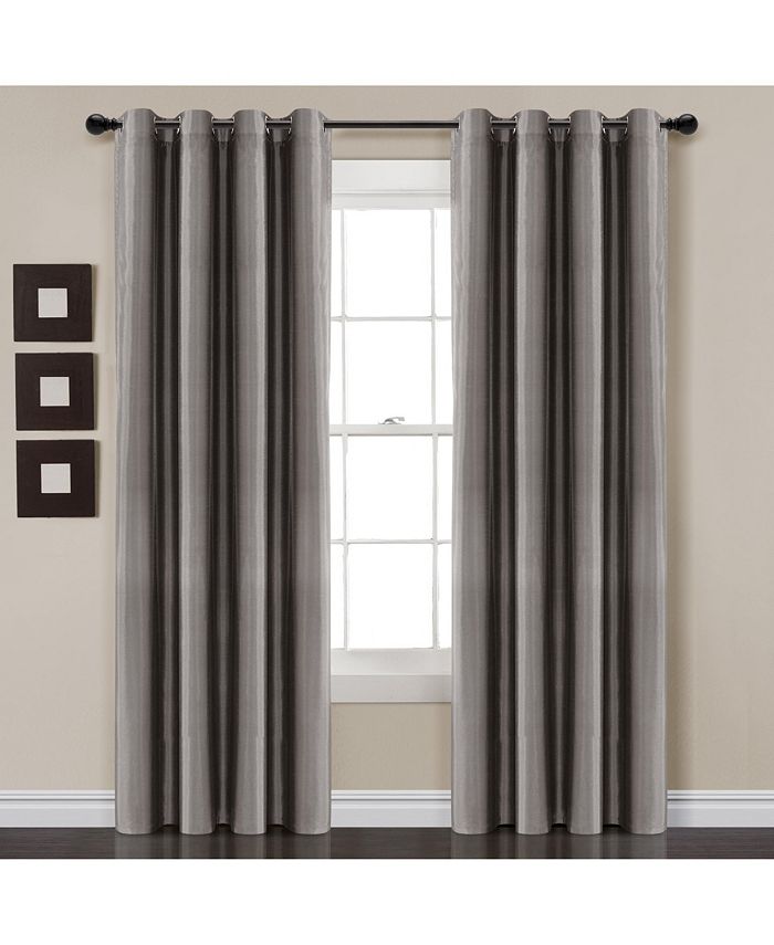 Lush Decor Insulated Grommet 100% Blackout Faux Silk Window Curtain ...
