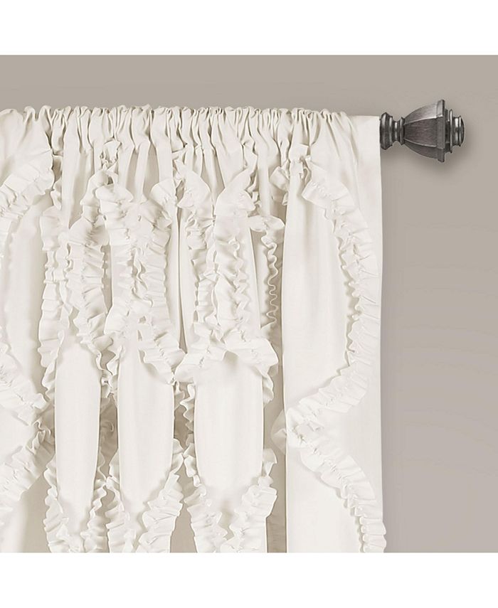 Lush Decor Sydney - Coppia di tende trasparenti per finestra, 213 x 132 cm, colore: Blu e Bianco