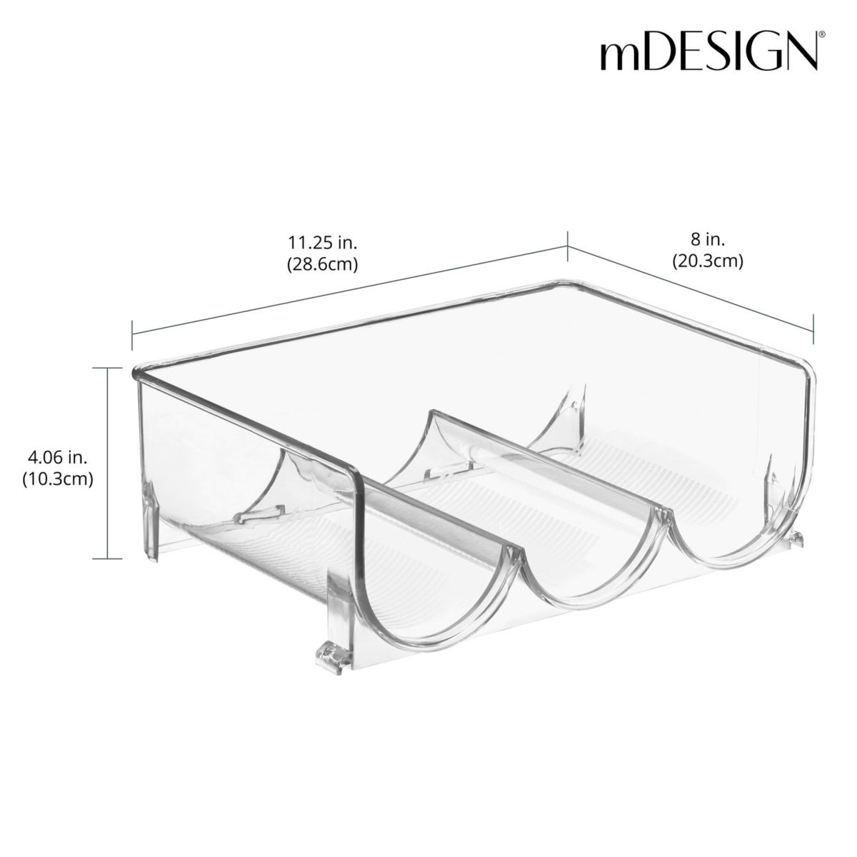 mDesign Plastic Free-Standing Stackable 3 Bottle Storage Rack, 4 Pack,- Clear