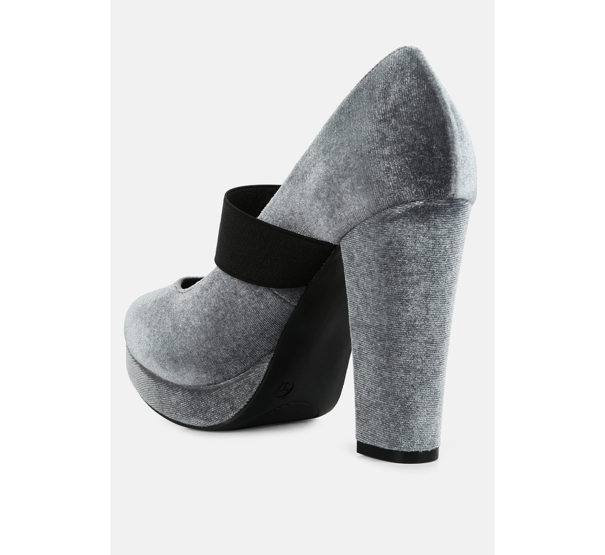 krause high block heel velvet pumps