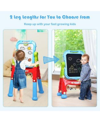 Height Adjustable Kids Art Easel Magnetic Double-Sided Board