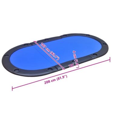 Poker Table Blue MDF, PVC Large Foldable Folding Poker Table