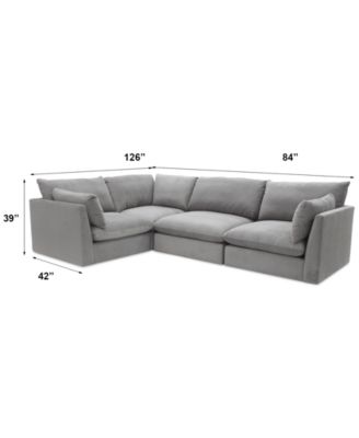 CLOSEOUT! Marsten 126" 4-Pc. Fabric Sectional Sofa, Created for Macy's
