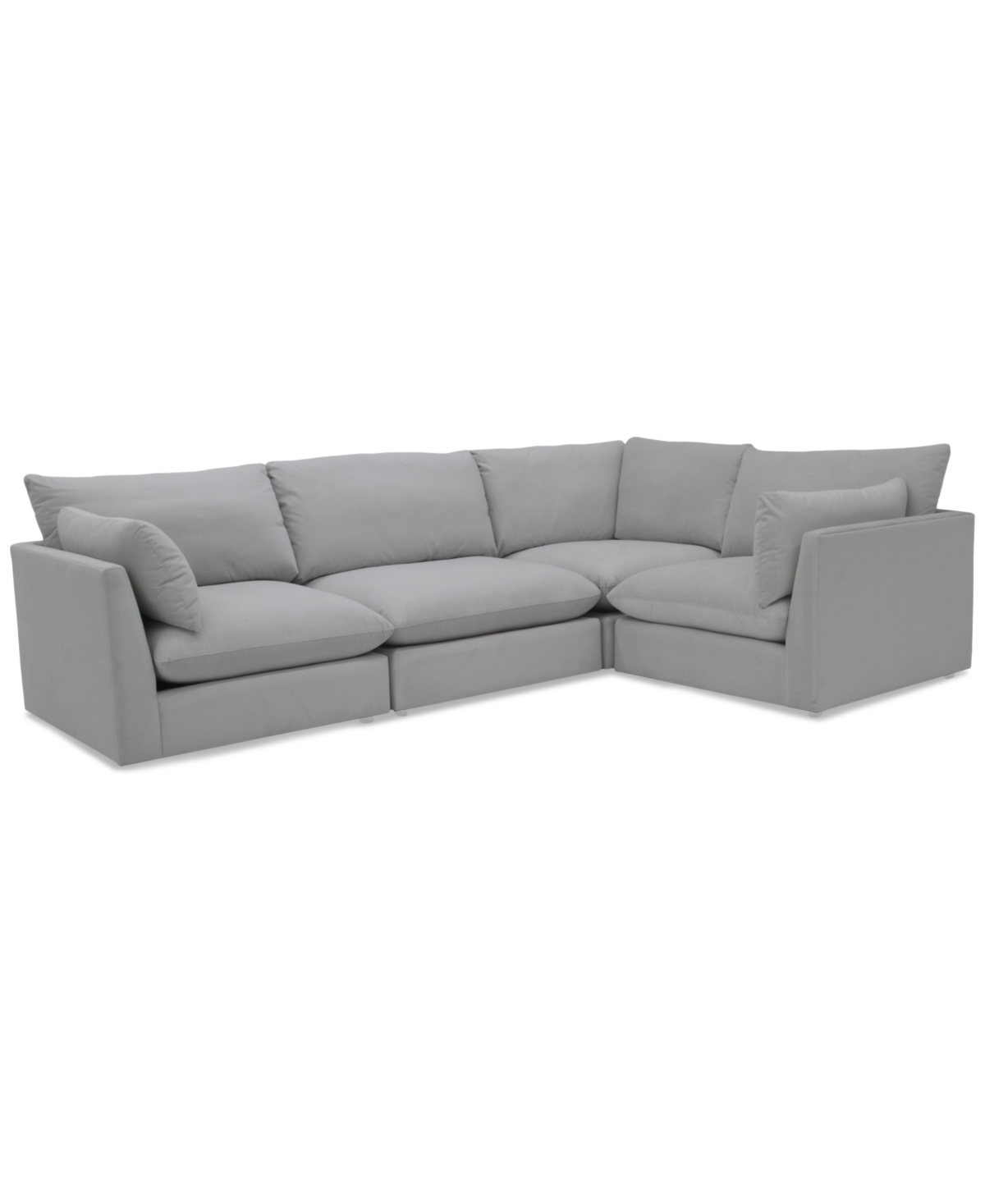 Shop Macy's Marsten 126" 4-pc. Fabric Sectional Sofa, Created For  In Pearl