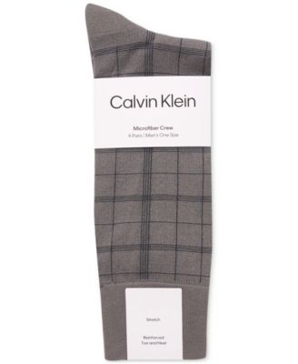 Calvin Klein - Men's Crew Length Microfiber Dress Socks, Assorted Patterns, Pack of 4