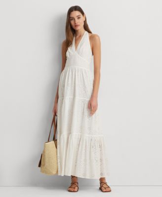 Lauren Ralph Lauren - Women's Cotton Tiered Halter Dress
