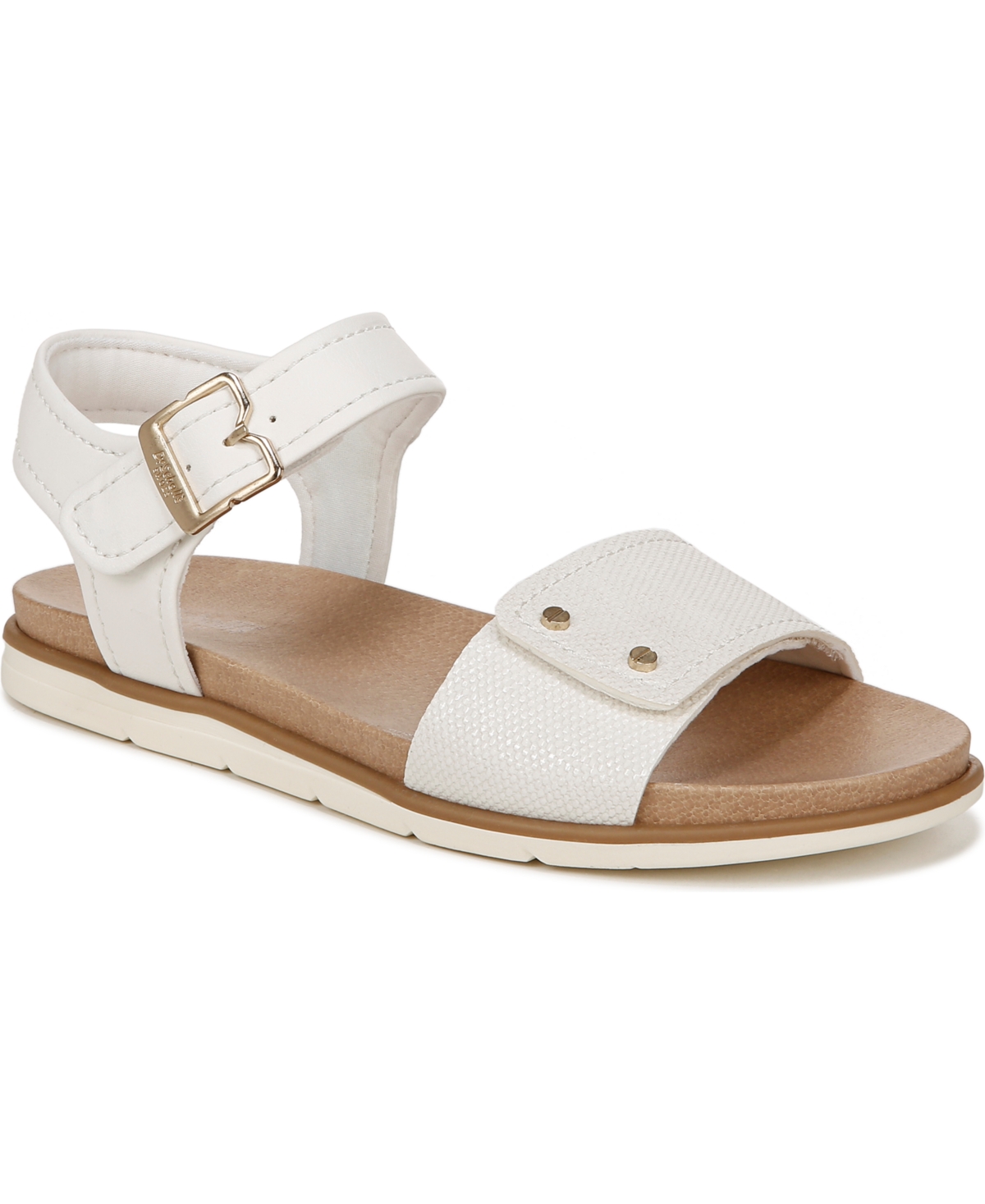 Dr. Scholl's Women's Nicely Sun Ankle Strap Sandals In Off White Faux Leather