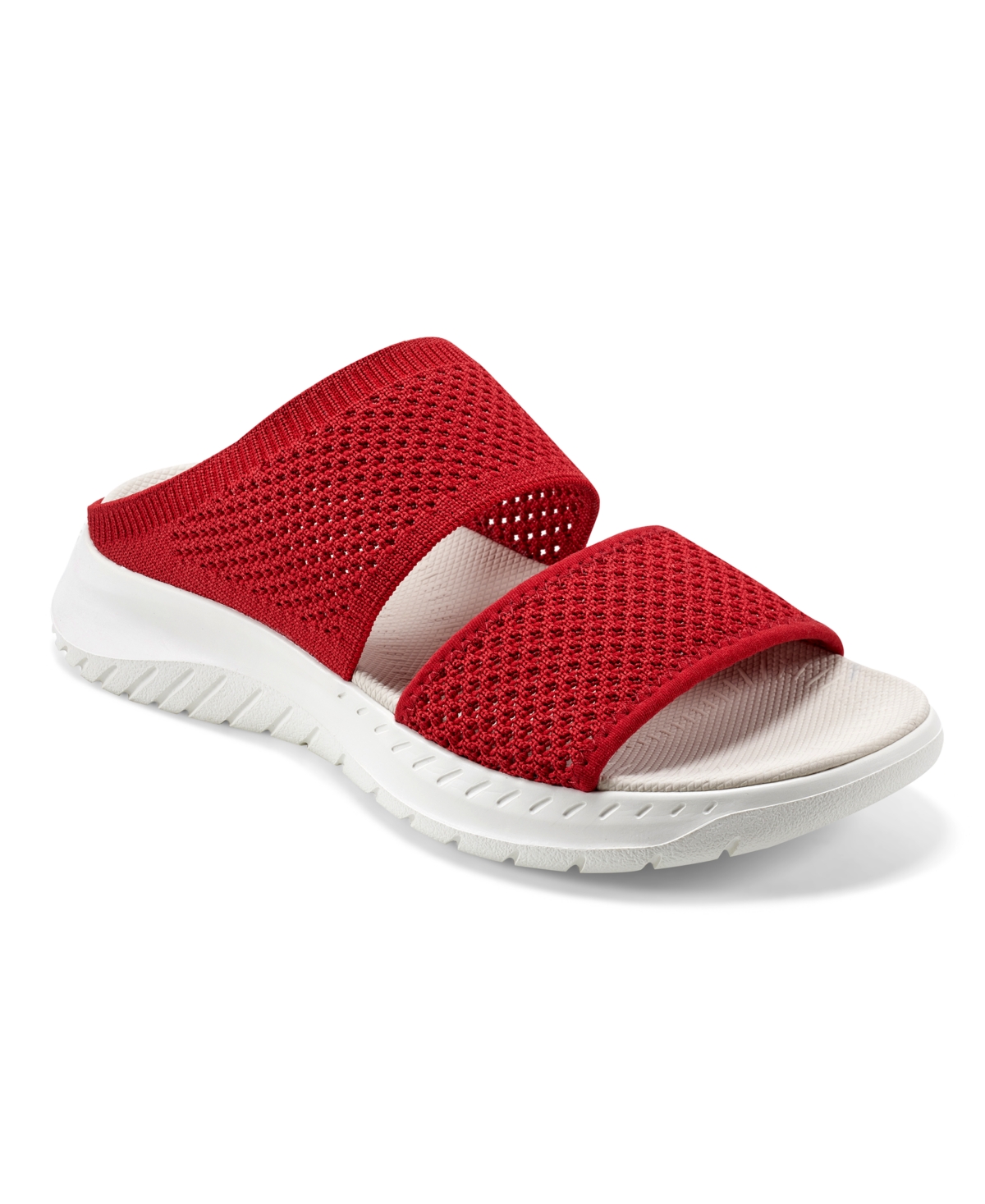 Easy Spirit Women's Davera Round Toe Flat Casual Sandals In Red