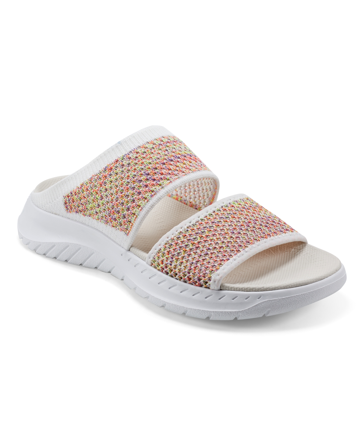 Women's Davera Round Toe Flat Casual Sandals - Rainbow Multi, White
