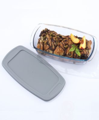 Glass Set of 3 Loaf Pans with Lids