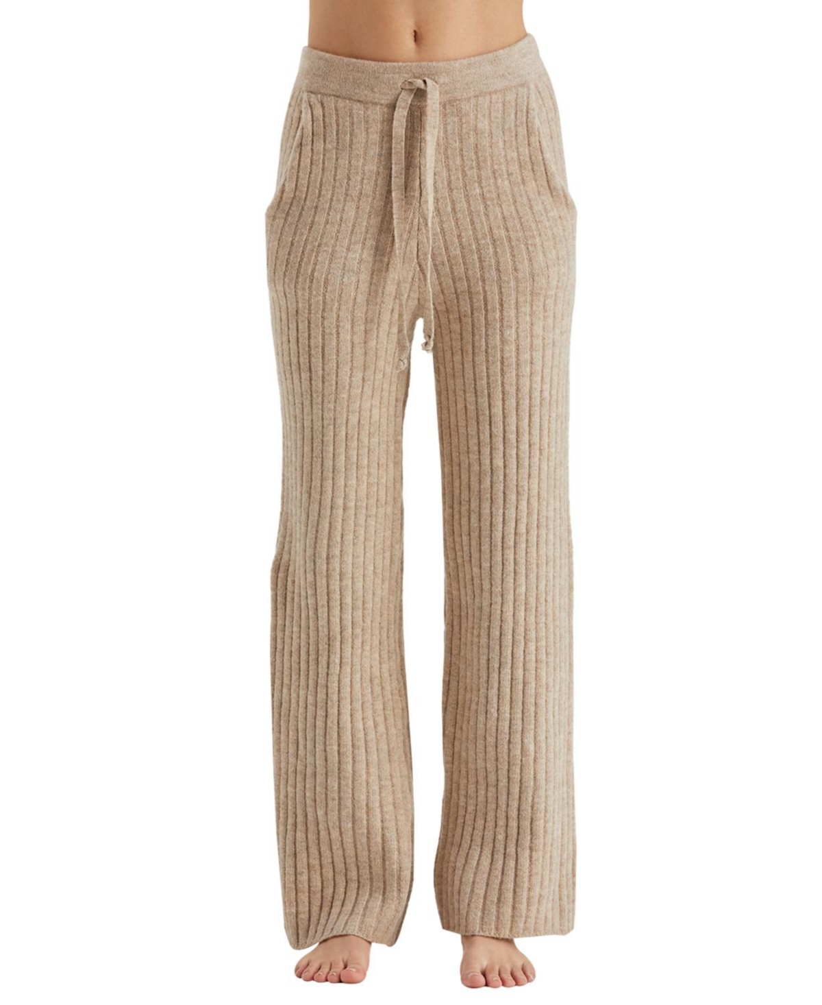 Women's Amber Ribbed Sweater Pants - Natural + oatmeal