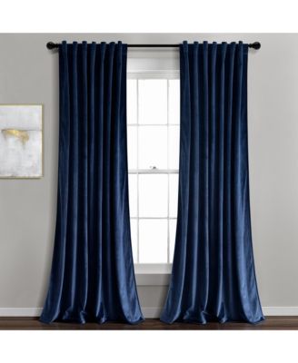 Prima Velvet Solid Light Filtering Back Tab/Rod Pocket  Window Curtain Panels