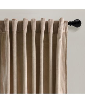 Prima Velvet Solid Light Filtering Back Tab/Rod Pocket Window Curtain Panels