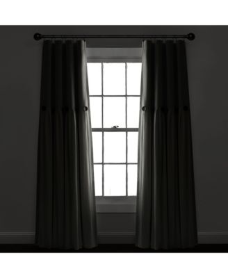 Linen Button 100% Lined Blackout Window Curtain Panel